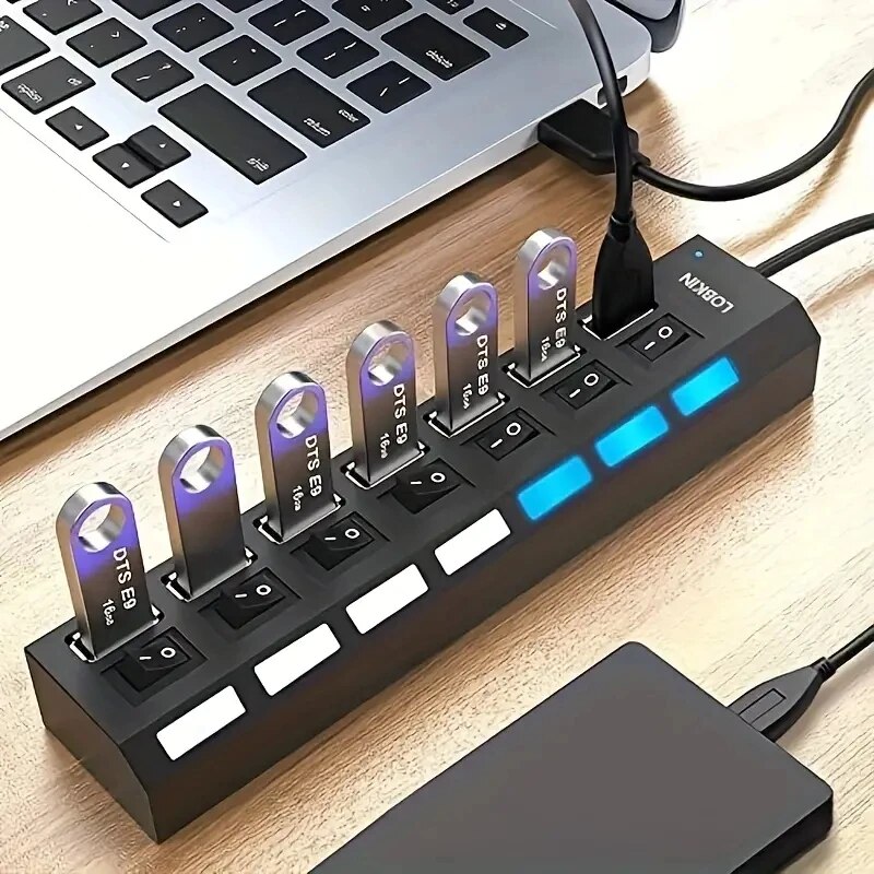 High Speed 4/7 Ports USB HUB 2 - Laptop Accessories Hub 评论和价格