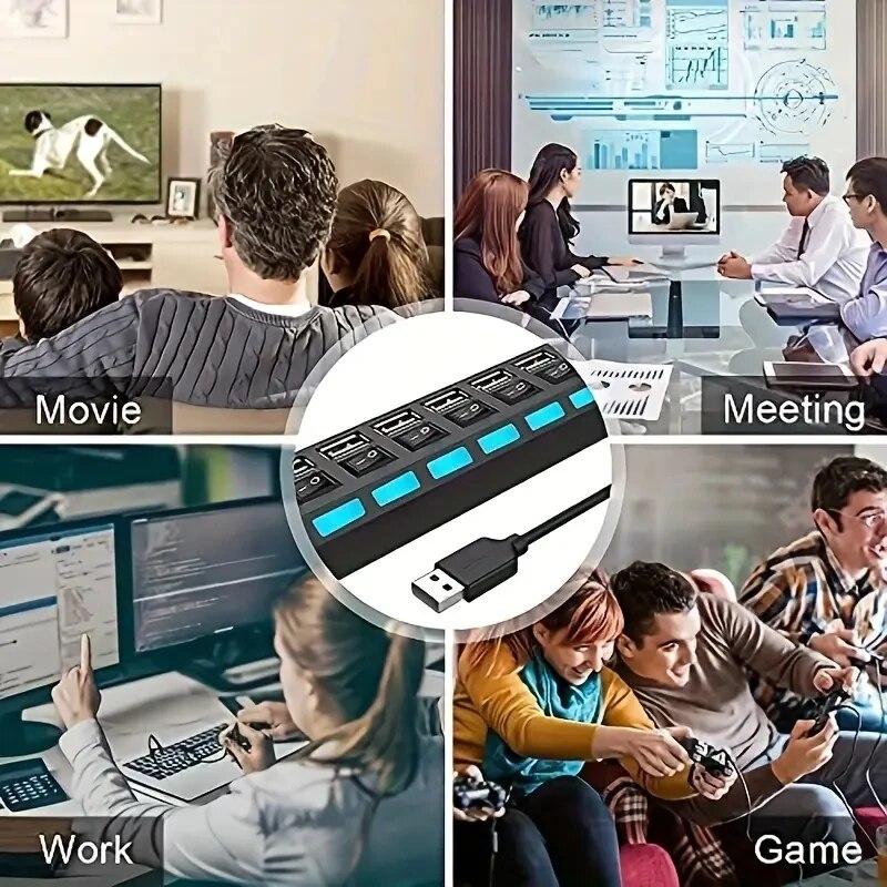 High Speed 4/7 Ports USB HUB 2 - Laptop Accessories Hub 评论和价格