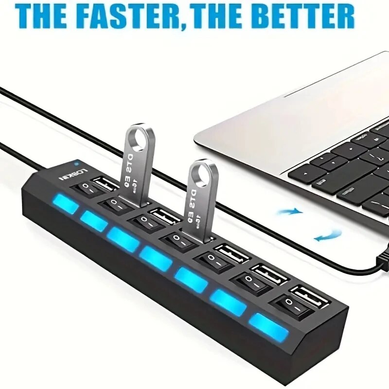 High Speed 4/7 Ports USB HUB 2 - Laptop Accessories Hub 评论和价格