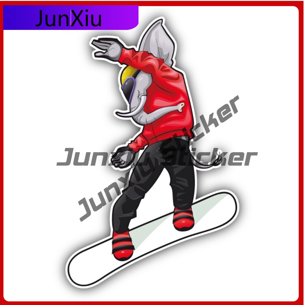 Elephant Snowboarder Car Eye C - Laptop Accessories You Must Have 评论和价格