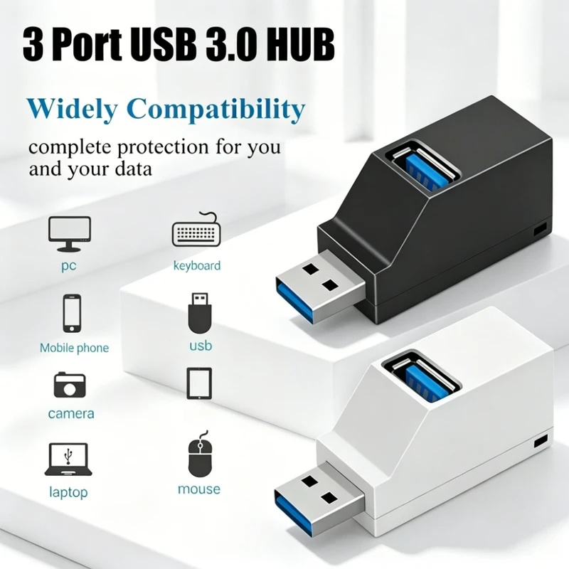 USB 3.0 2.0 Rotatable 3 Ports  - Laptop Accessories Hub 评论和价格
