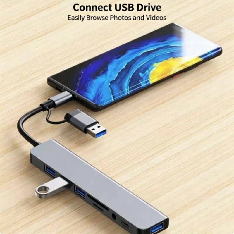 Dual-Head Type-C 8-in-1 Multi- - Laptop Accessories Hub 评论和价格