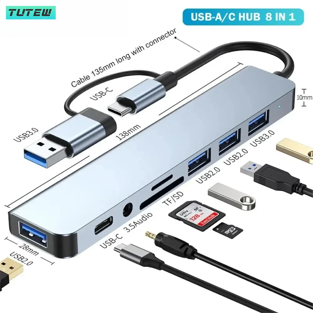 8 in 1 USB C Hub USB Splitter  - Laptop Accessories Hub 评论和价格