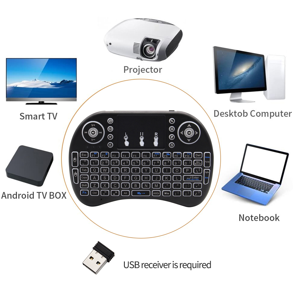 Backlit English Russian French - Mini Wireless Mouse 评论和价格