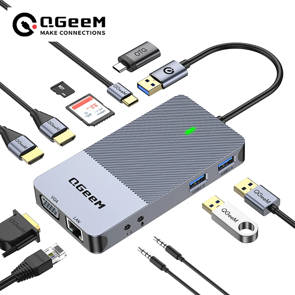 QGeeM USB 3.0 Docking Station, - Laptop Accessories Hub 评论和价格