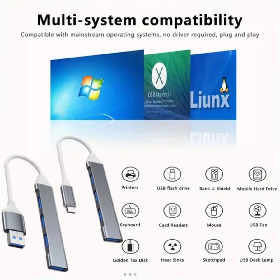 4 in 1 USB HUB USB-C HUB 4 Por - Apple Accessories Laptop 评论和价格