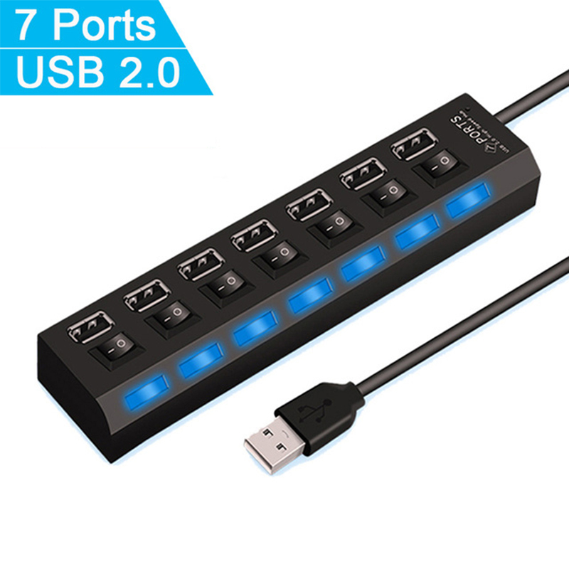 7 Port USB 2.0 Hub Splitter Fo - Laptop Accessories Hub 评论和价格